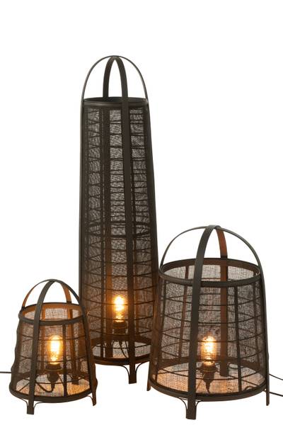 Stehlampe BLK COGNAC Schwarz - Textil - 26 x 100 x 26 cm