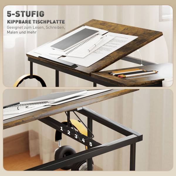 Schreibtisch 838-507V00RB Braun - Holzwerkstoff - 40 x 104 x 92 cm