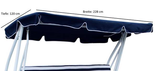 Dachplane für Hollywoodschaukel MIAMI Blau