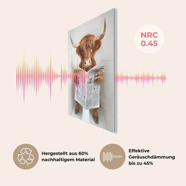AKUSTIKBILD Hochlandrind 60 x 80 cm