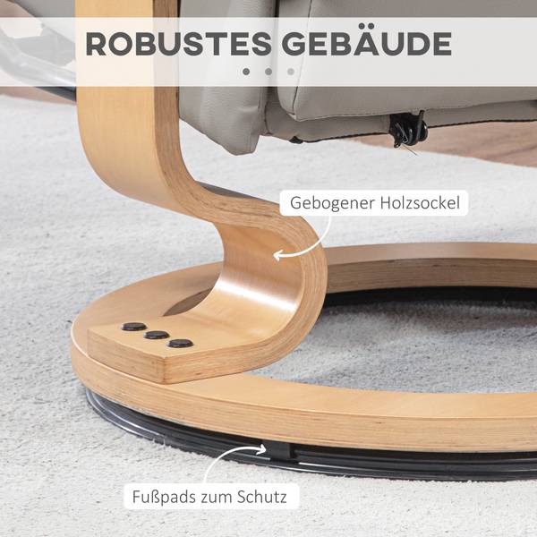 Relaxsessel mit Hocker 839-961V81GY Grau - 85 x 76 cm