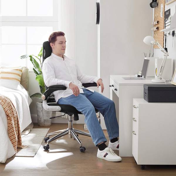 Bürostuhl Lozay Webstoff / Stahl - Schwarz / Chrom