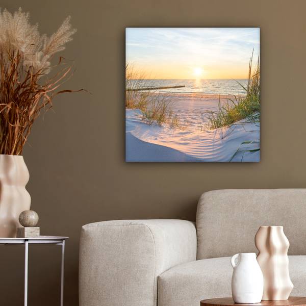 LEINWANDBILD Strand Sonnenuntergang 50 x 50 x 50 cm