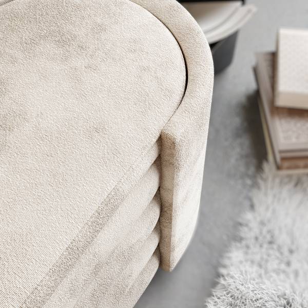 Sitzbank Rosita mit Truhe Beige - Baumwollstoff - Polyester - Polyethylen - 105 x 42 x 42 cm