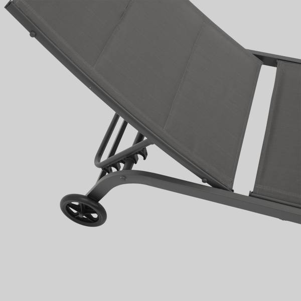 Rollenliege RIVA Grau - Webstoff - Stahl - PVC - 60 x 97 x 193 cm