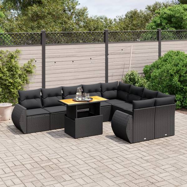 Loungeset 3037162-2 set van 10 zwart