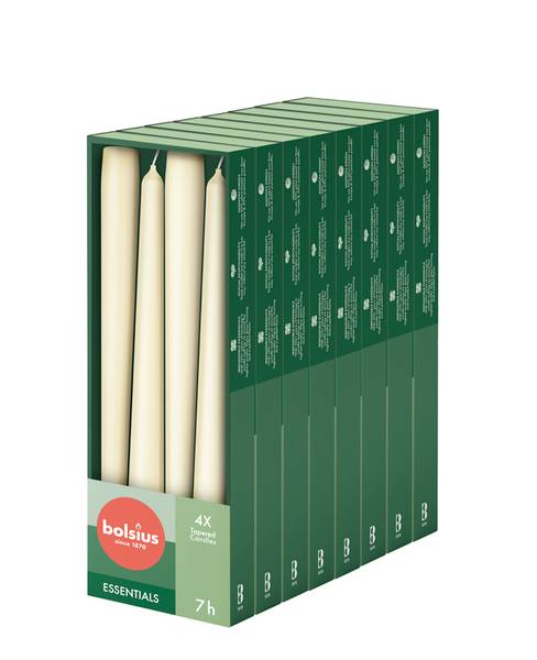 Glatte Spitzkerzen (32er Set) Cremeweiß