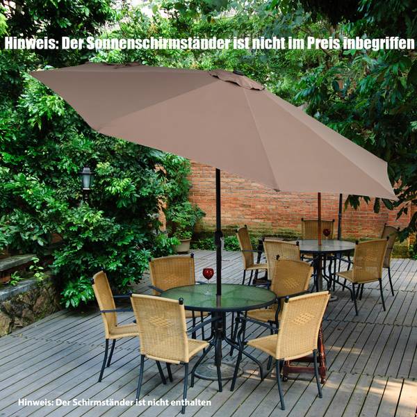 Ø300cm Sonnenschirm Braun - Kunststoff - 300 x 245 x 300 cm