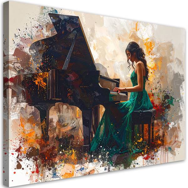 Wandbild Frauen Beige - Polyester - 100 x 70 x 3 cm