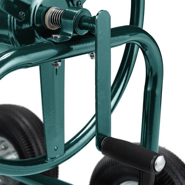 Schlauchwagen 4 Räder grün Grün - Messing - Stahl - 62 x 113 x 90 cm