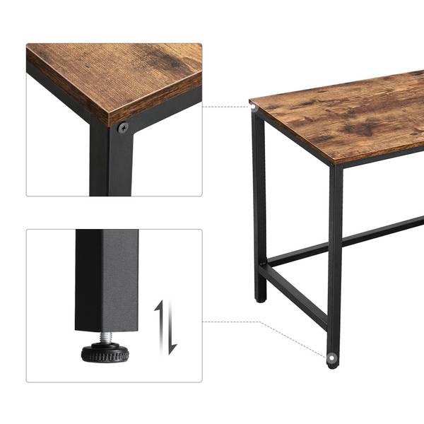 Eckschreibtisch Schwarz - Holzwerkstoff - Metall - 138 x 75 x 138 cm