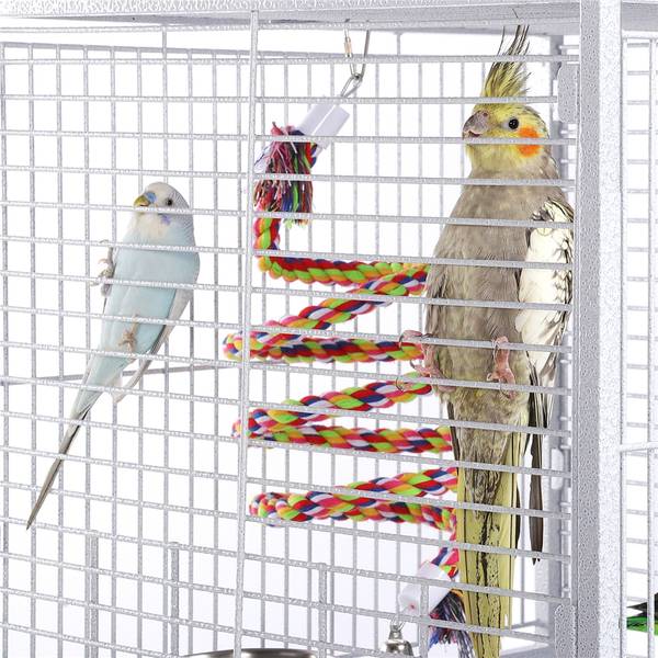 Vogelkäfig ARE62 Weiß - Metall - 66 x 156 x 66 cm