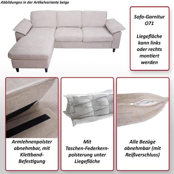 Sofa-Garnitur O71 Bordeaux
