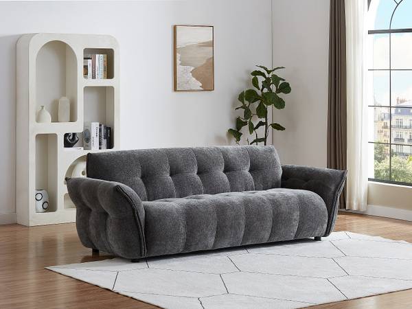 Sofa ohne Schlafmöglichkeit NAPIZO Grau - Textil - 228 x 79 x 89 cm