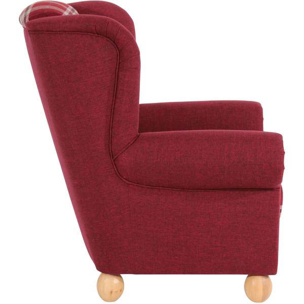 Monarch Ohrenbackensessel Rot - Polyester - 93 x 103 x 87 cm