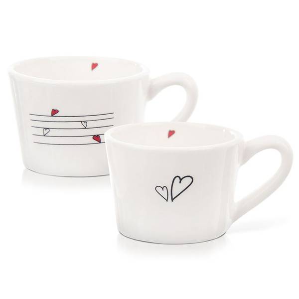 Becher 2er Set 128864 Weiß - Keramik - 9 x 6 x 12 cm