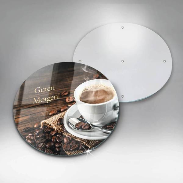 Schneidebrett Guten Morgen! Braun - Glas - 30 x 30 x 1 cm