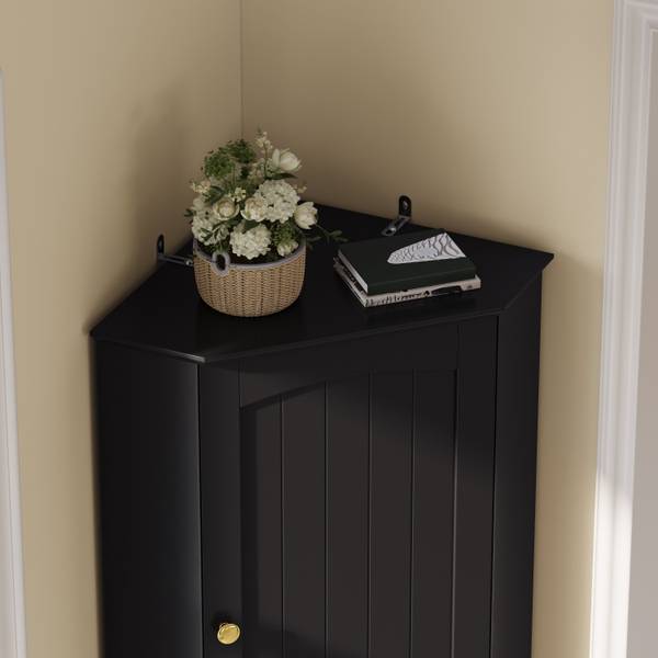 Küchenschrank ECKBAHEI241 Ⅵ Schwarz - Holzwerkstoff - 42 x 166 x 42 cm