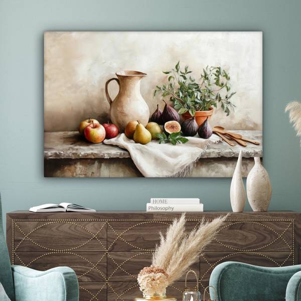 CANVAS SCHILDERIJ Fruit bruin - katoen - 140 x 90 x 2 cm
