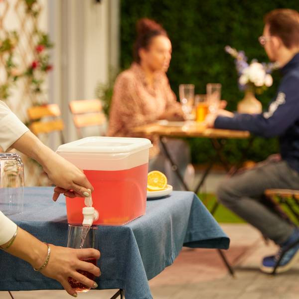 Distributeur de boissons frigo 4,8 L Blanc - Matière plastique - 18 x 18 x 29 cm