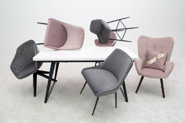 PLAYBOY Drehstuhl Amanda Grau - Samt - ABS - 61 x 80 x 57 cm