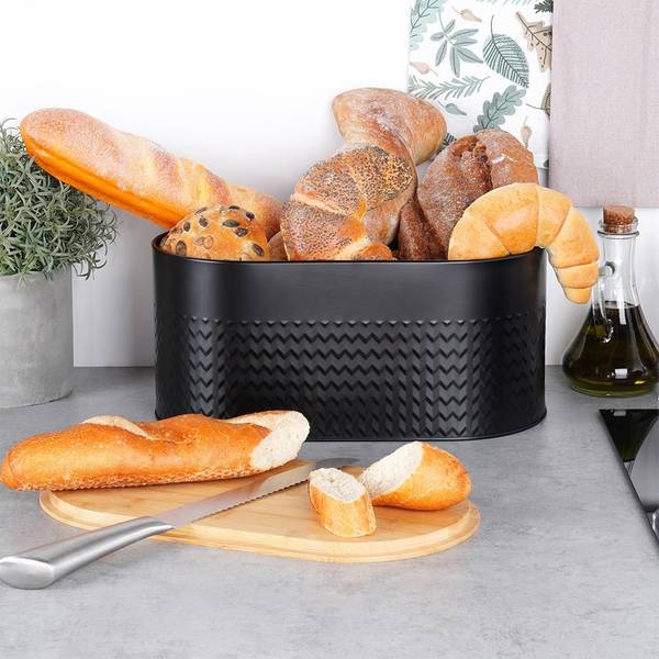 Brotkasten 259624 Schwarz - Metall - 19 x 16 x 34 cm