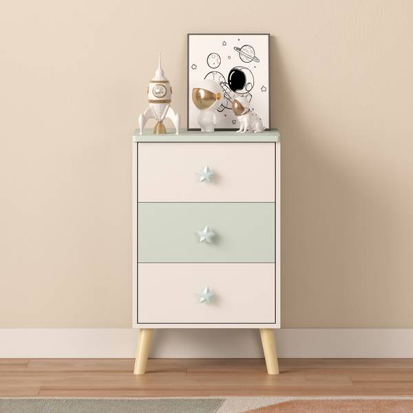 Commode pour enfants Sandnes Menthe - Blanc