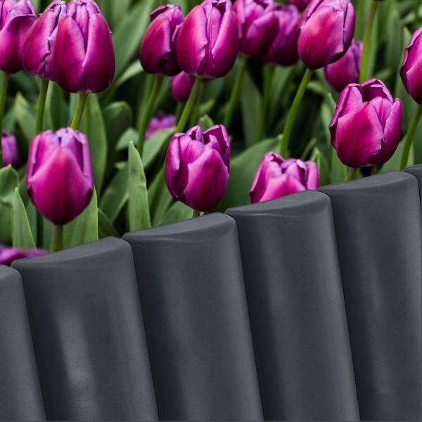 Gartenpalisade SET147 Grau - Kunststoff - 5 x 23 x 500 cm