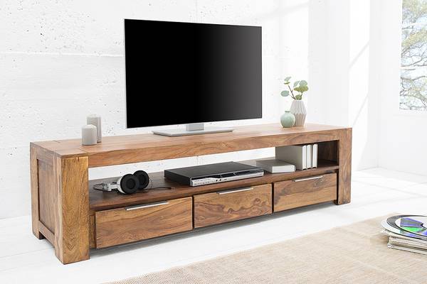 TV-Board MAKASSAR Braun - Sheesham - 170 x 45 x 45 cm