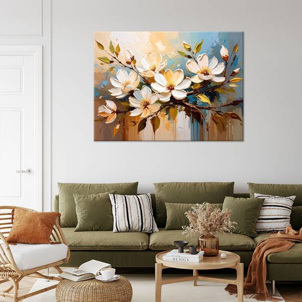 Leinwandbild Blumen 1-Teilig 90 x 60 cm