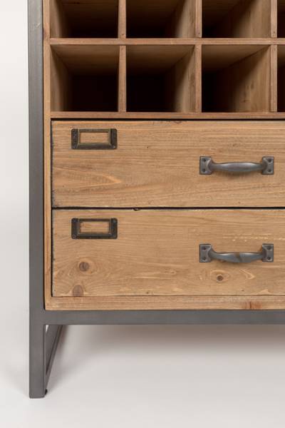 Weinschrank EDGAR Braun - Massivholz - 56 x 113 x 38 cm