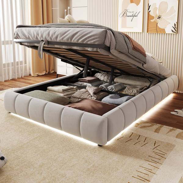 Polsterbett Phoebe Ⅷ Beige - Breite: 155 cm