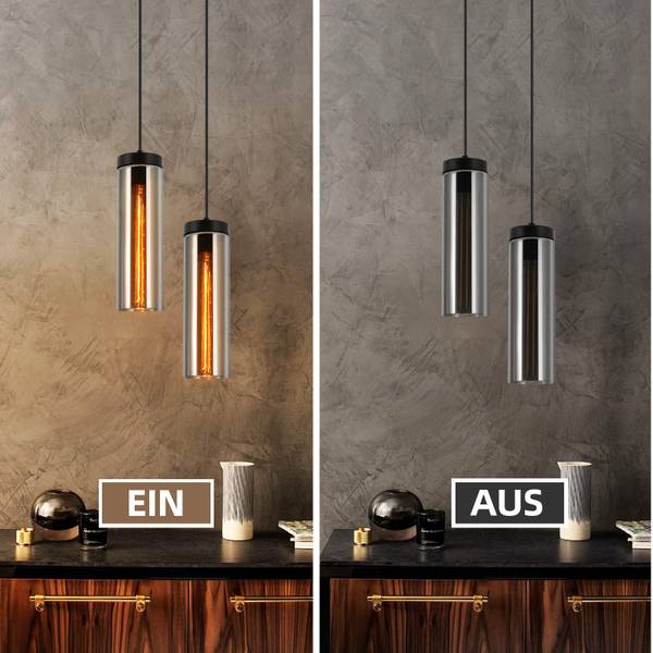 Pendelleuchte Marple Schwarz - Metall - 8 x 158 x 8 cm