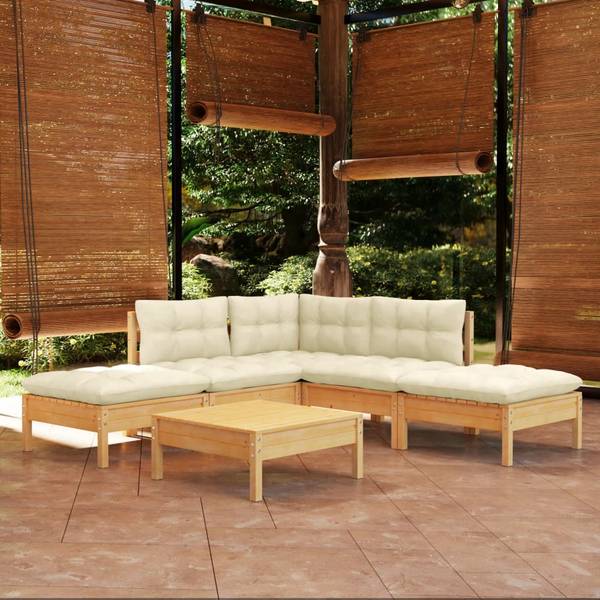 Garten-Lounge-Set 3012430 (6-teilig) Braun - Creme - Weiß