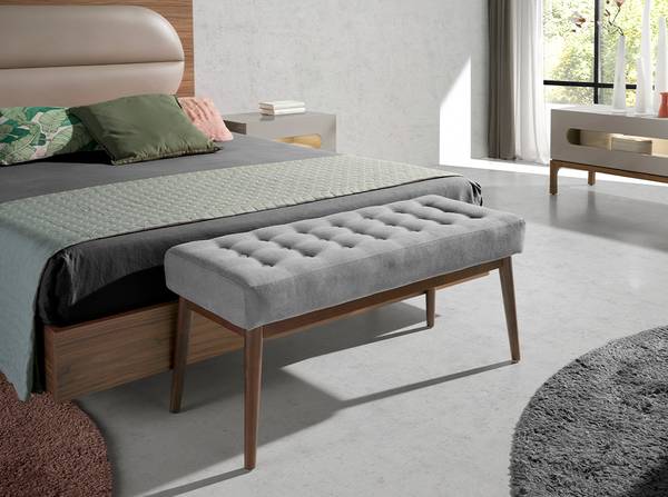 Bank 5107 Grau - Flachgewebe - Polyester - Webstoff - 100 x 45 x 40 cm