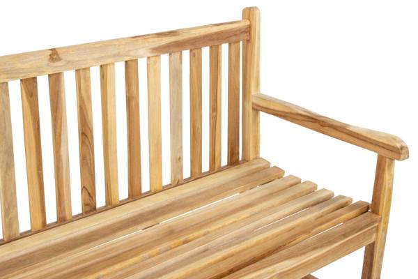 Gartenbank CARACAS Beige - Teakholz - 150 x 91 x 50 cm