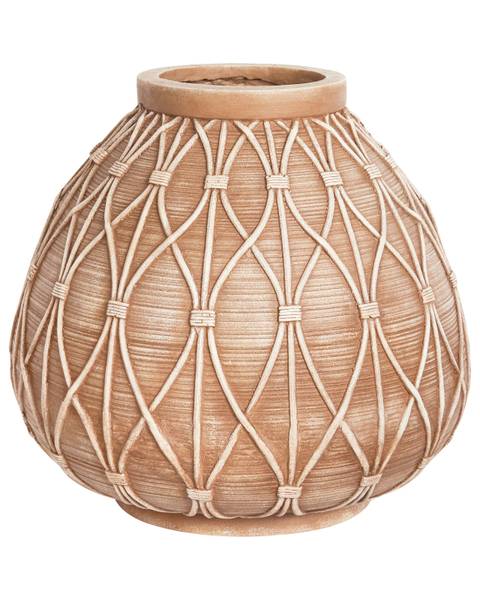 Blumenvase DOMOKOS Beige - Braun - Metall - 40 x 38 x 40 cm