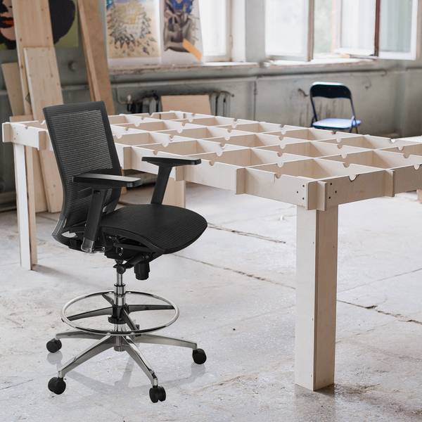 Bürodrehstuhl TOP WORK 78 Schwarz - Netzstoff - 48 x 129 x 57 cm