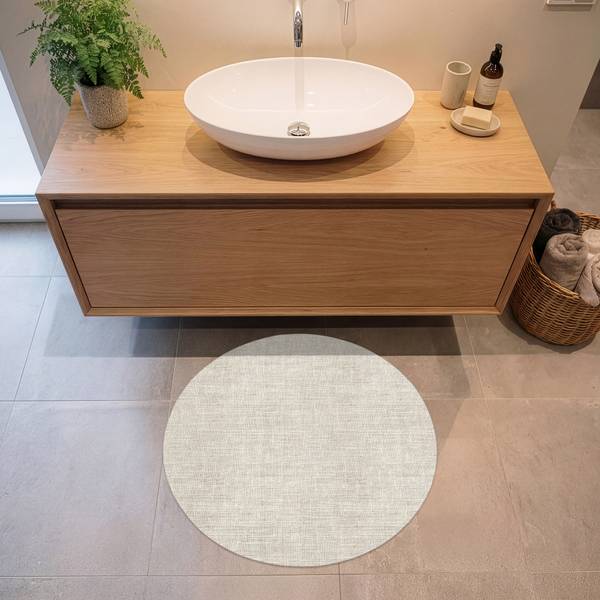 BADEMATTE Leinen Beige - Microfaser - 70 x 70 x 1 cm