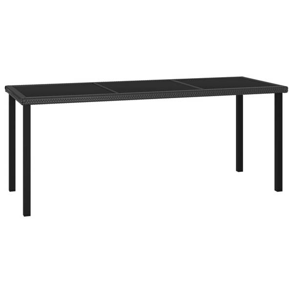 Garten-Esstisch XT982 Schwarz - Glas - 70 x 73 x 180 cm