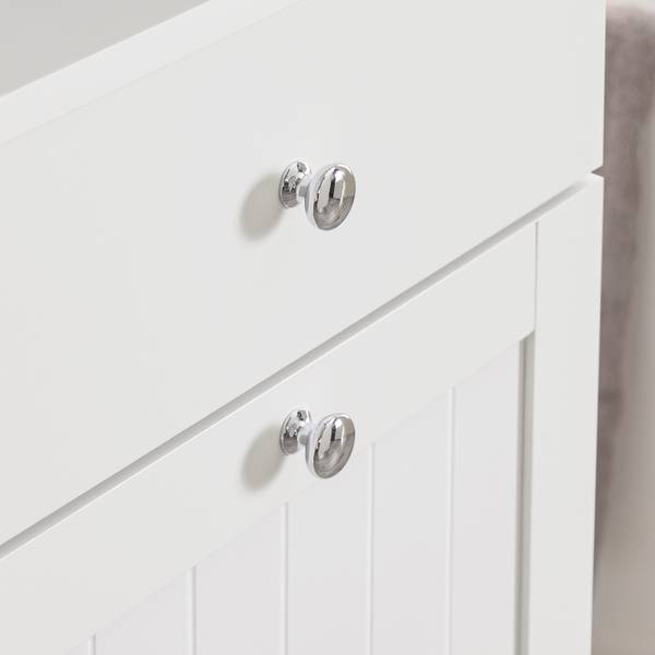 Armoire haute de salle de bain BZR216-W Blanc - Bois manufacturé - 40 x 180 x 38 cm