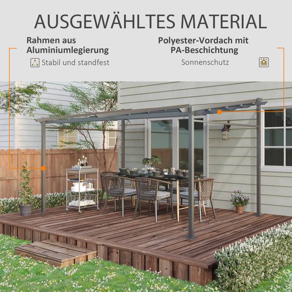 Pergola 84C-360V01CG Grau - Textil - 295 x 230 x 397 cm