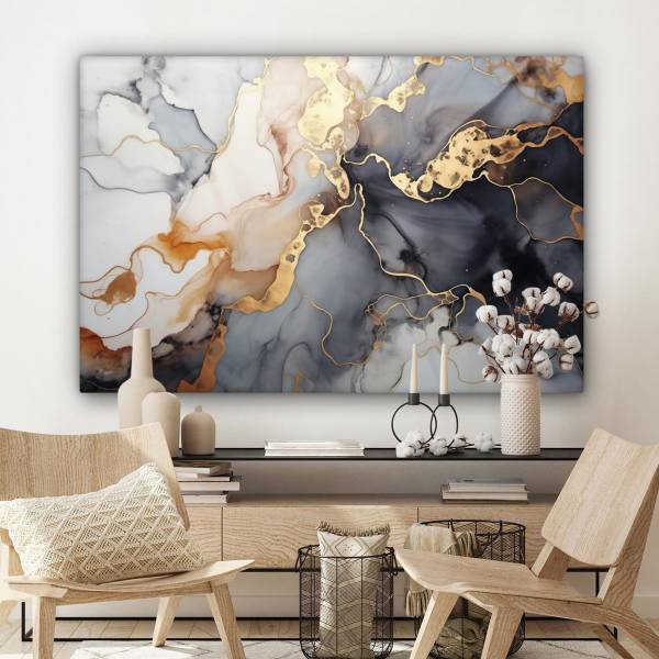 CANVAS SCHILDERIJ Marmer 140 x 90 cm