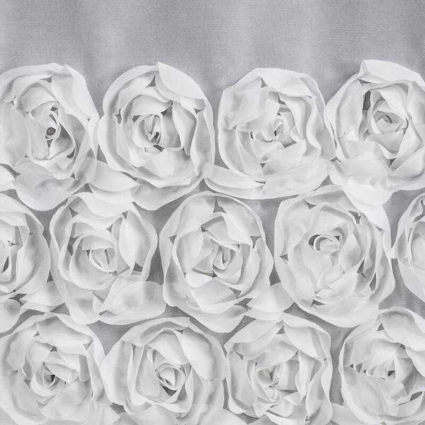Vorhang ROSES Weiß - Textil - 300 x 1 x 120 cm
