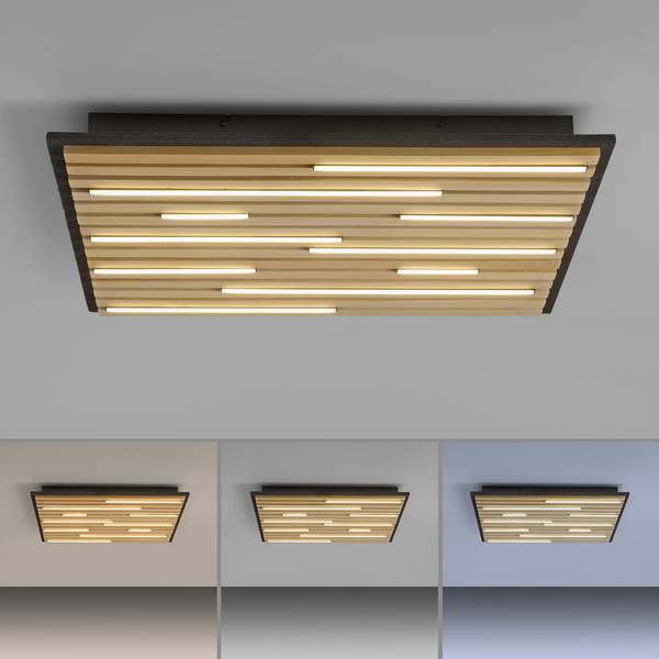 LED Deckenlampe Q-AKUSTIK Echtholz 62 x 62 cm