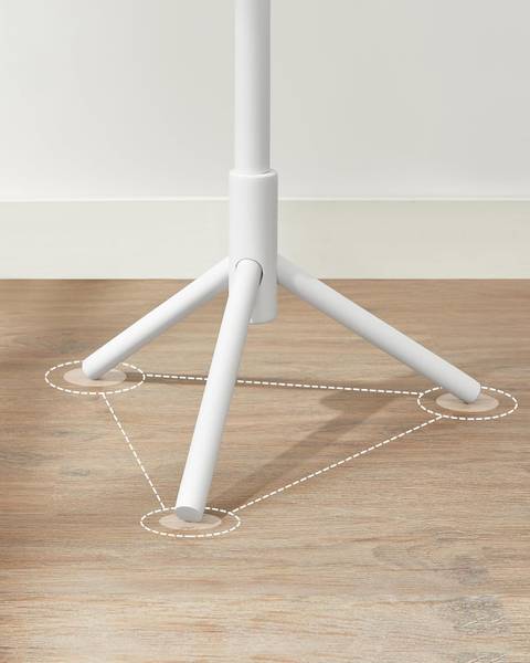 Garderobenständer VIKI Weiß - Massivholz - 47 x 175 x 47 cm
