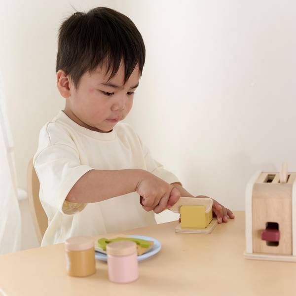 Kinderspeelgoed NOISETTE 13 dlg beige - plaatmateriaal op houtbasis - 9 x 13 x 17 cm