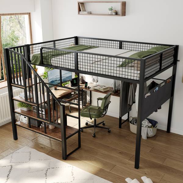 Hochbett JINSBUCHHE Ⅰ Schwarz - Eisen - 193 x 170 x 208 cm