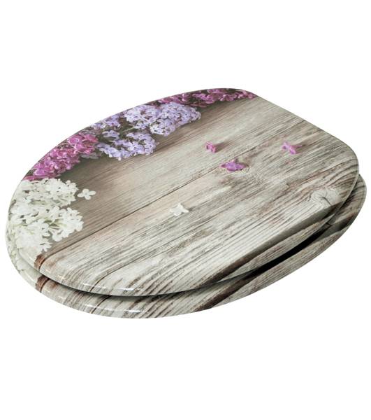 WC-Sitz mit Absenkautomatik Flieder Violett - Holzwerkstoff - 38 x 6 x 47 cm