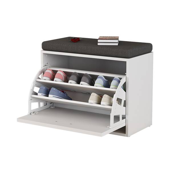 Banc pour chaussures Georg 40396 Blanc - Bois manufacturé - 60 x 50 x 30 cm